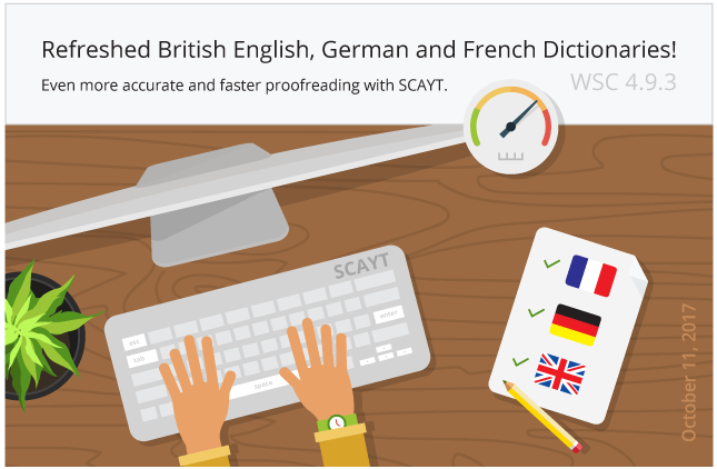 WebSpellChecker 4.9.3: Accurate and Faster Proofreading. British English, French and German Dictionaries Updates. 