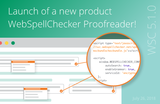 WebSpellChecker 5.1.0 Release: Launch of a new product WebSpellChecker Proofreader!