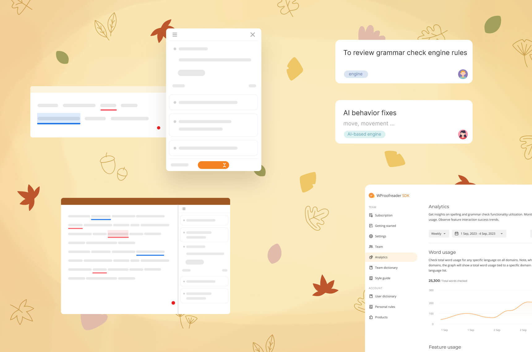 🍂 Heads-up summary: proofreading quality enhancements, product UI updates & other perks